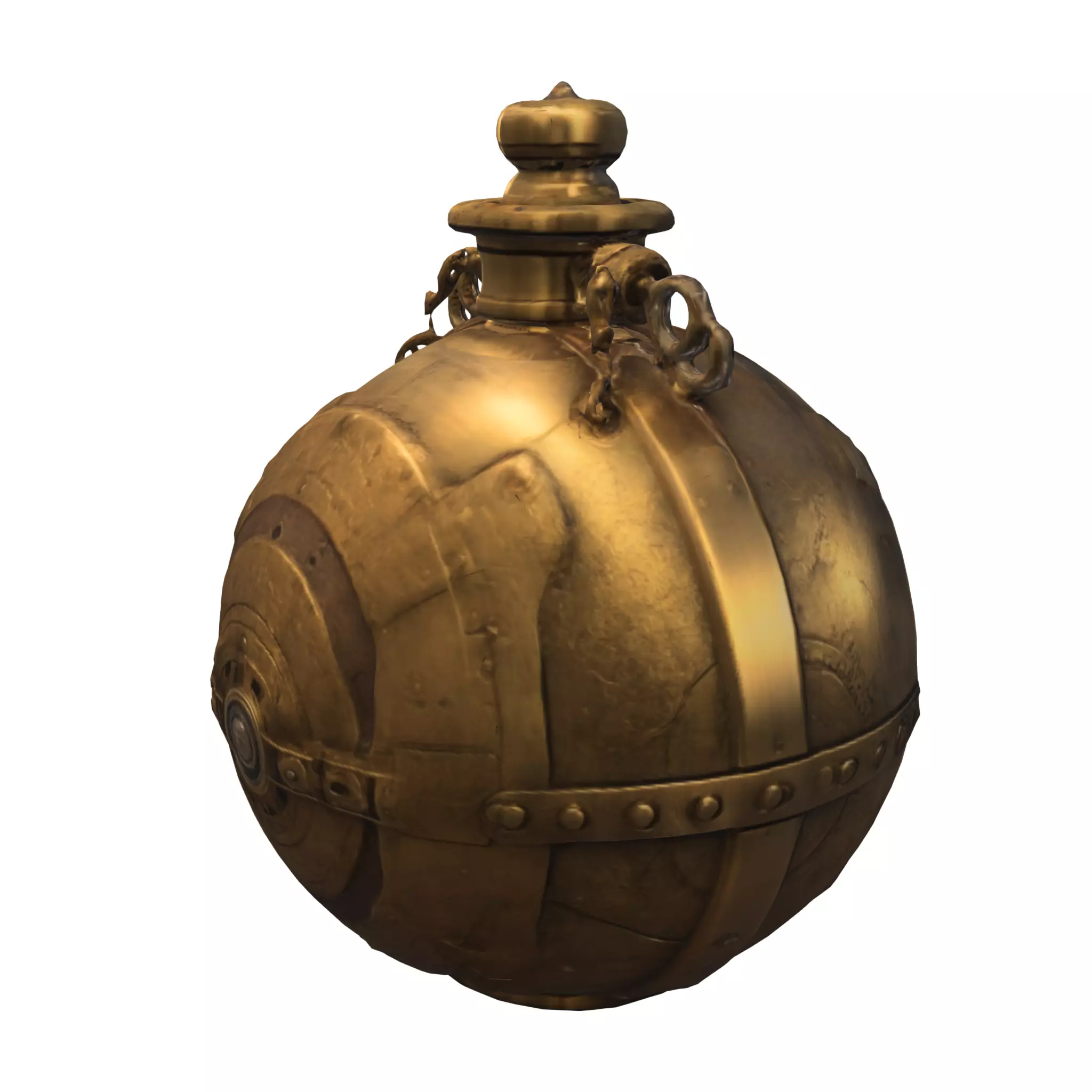 Steampunk Spherical Flask Low-poly 3D model_4