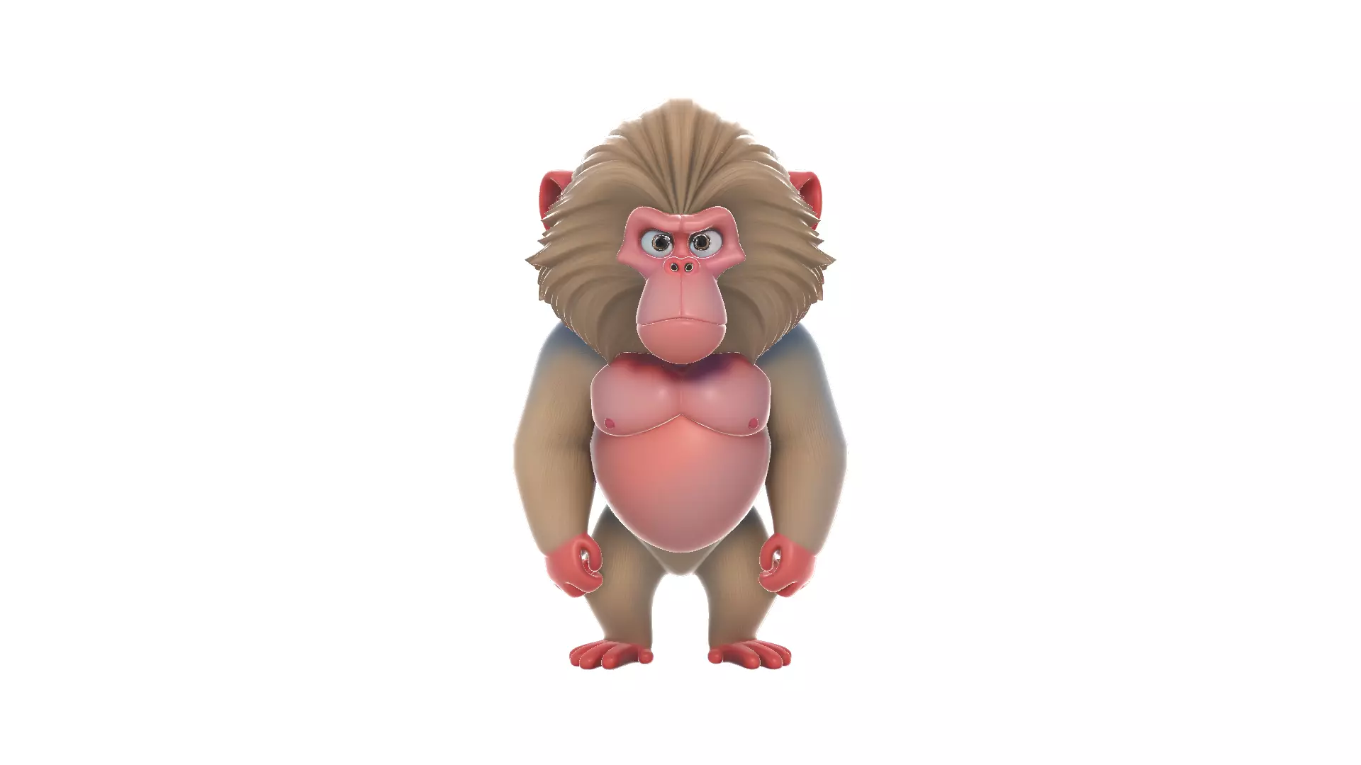 Cute Baboon Cartoon Monkey Figurine 3D print model
