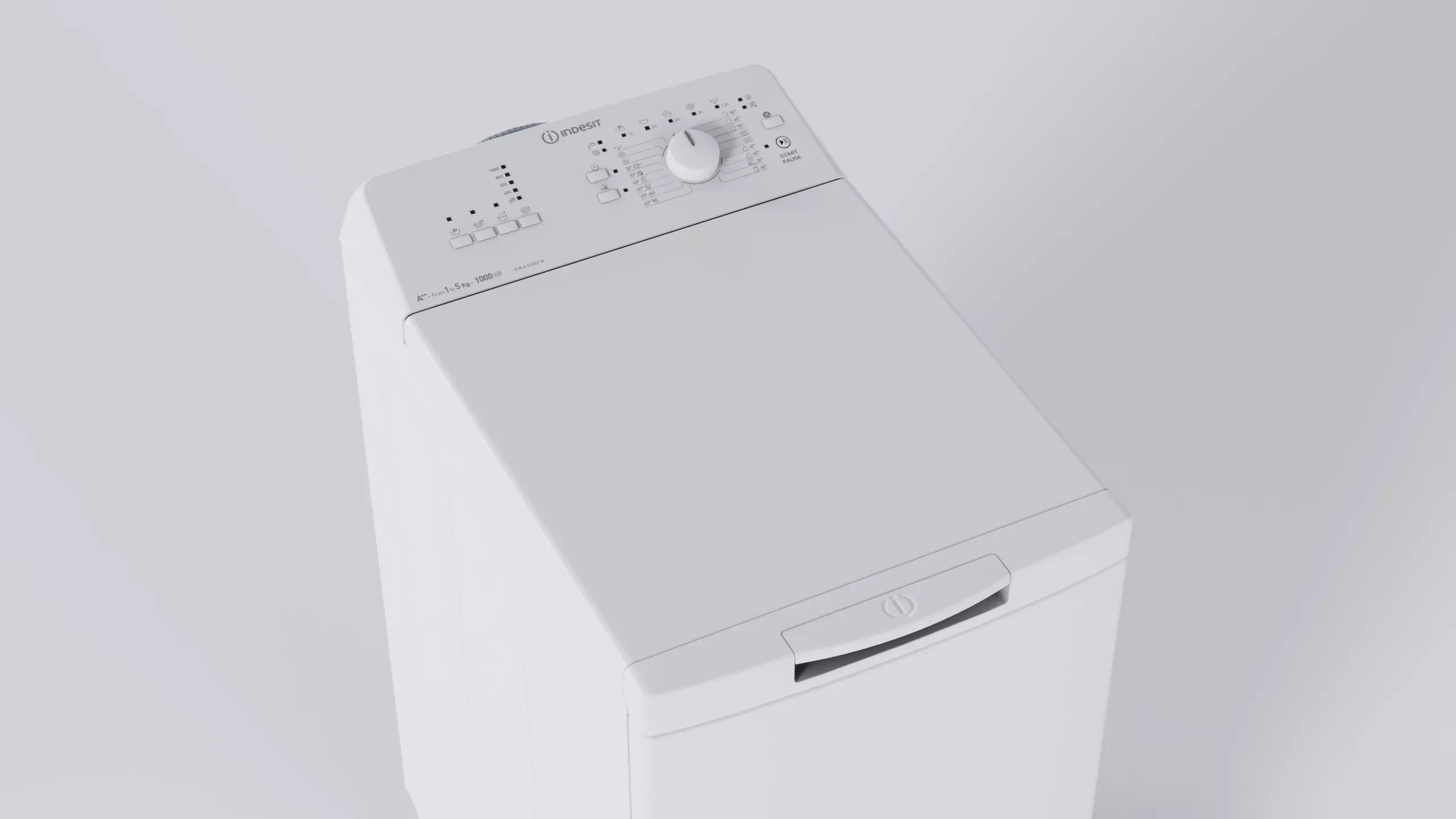 Indesit Washing Machine Low-poly 3D model_7
