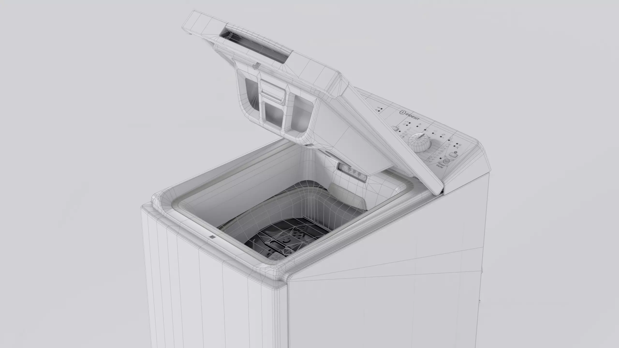 Indesit Washing Machine Low-poly 3D model_10