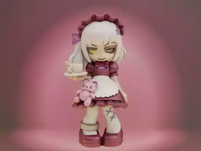 Maid Of The Night Yandere Girl Collectible Art Toy