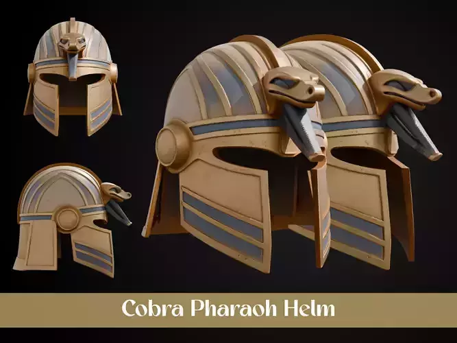 Stylized Egyptian Helmet - Cobra Pharaoh 3D print model