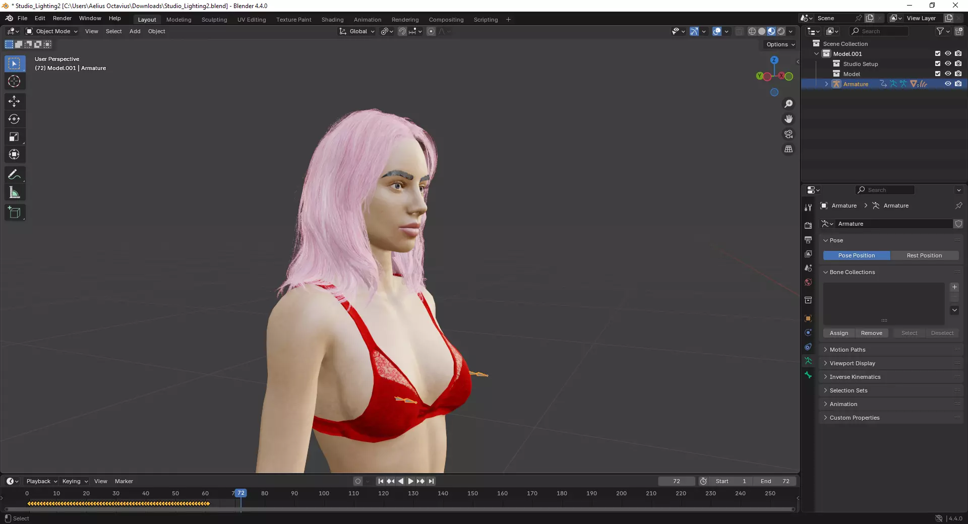 Chloe - Realistic 3D Female Low-poly 3D model_5