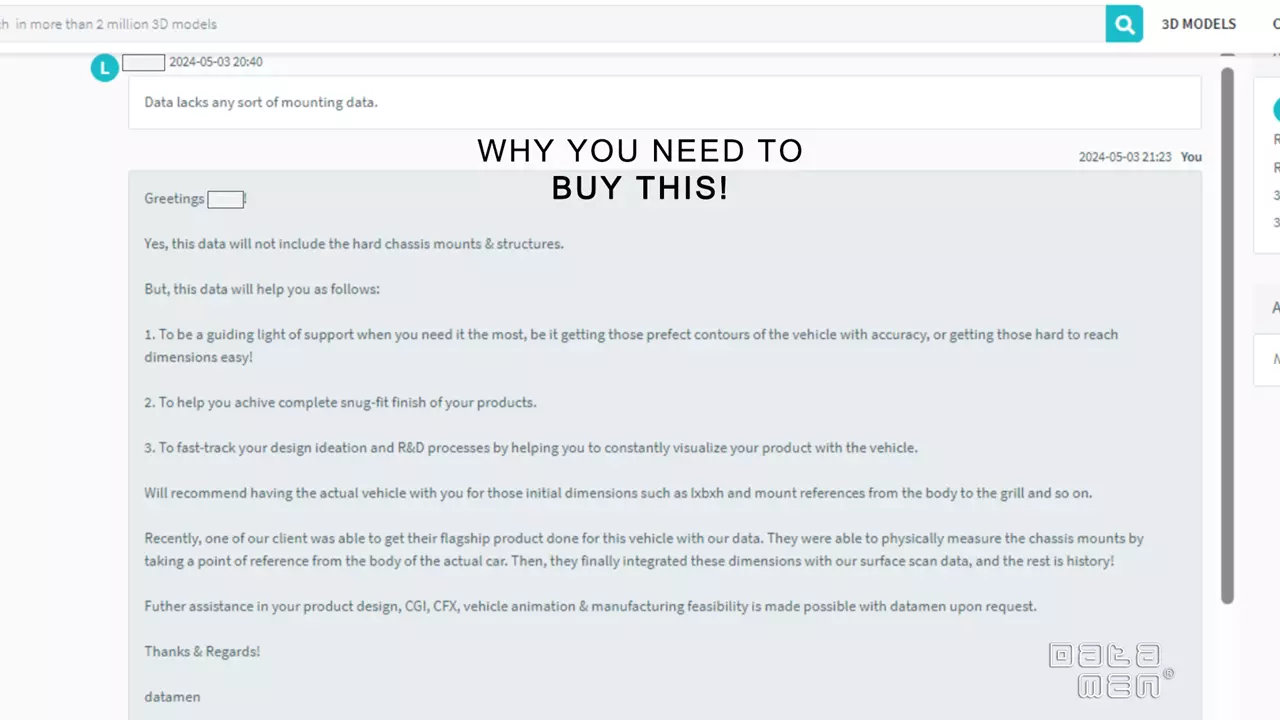 2024 2025 GMC Sierra 2500HD DENALI Ultimate 3D Scan Surface Data 3D model_33