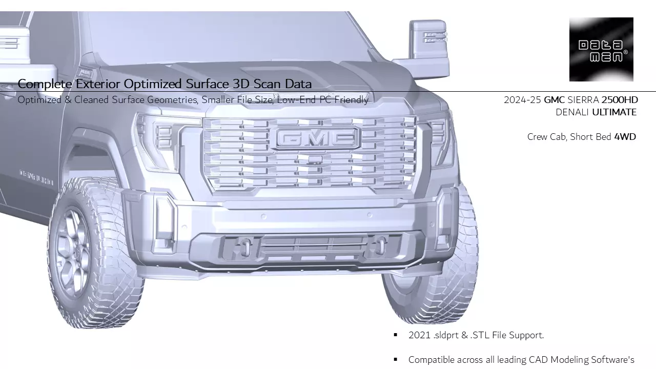 2024 2025 GMC Sierra 2500HD DENALI Ultimate 3D Scan Surface Data 3D model_0
