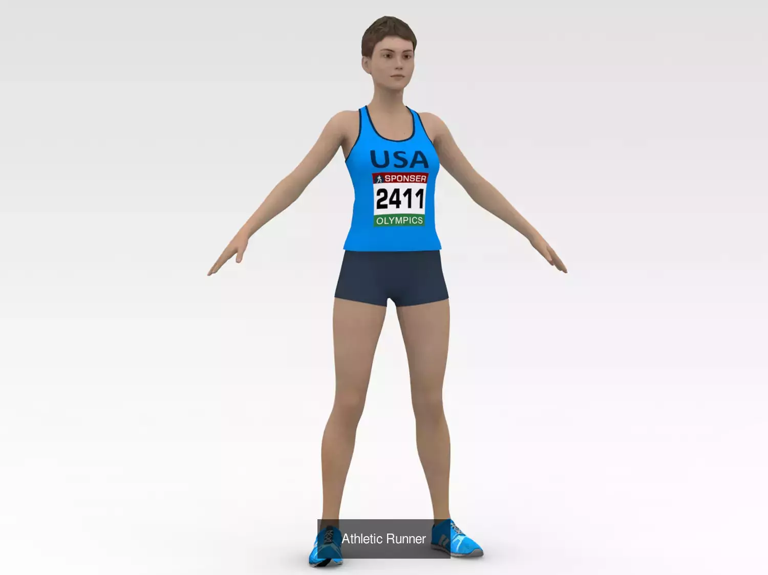 Female Track Athlete collection of 6 Characters _4