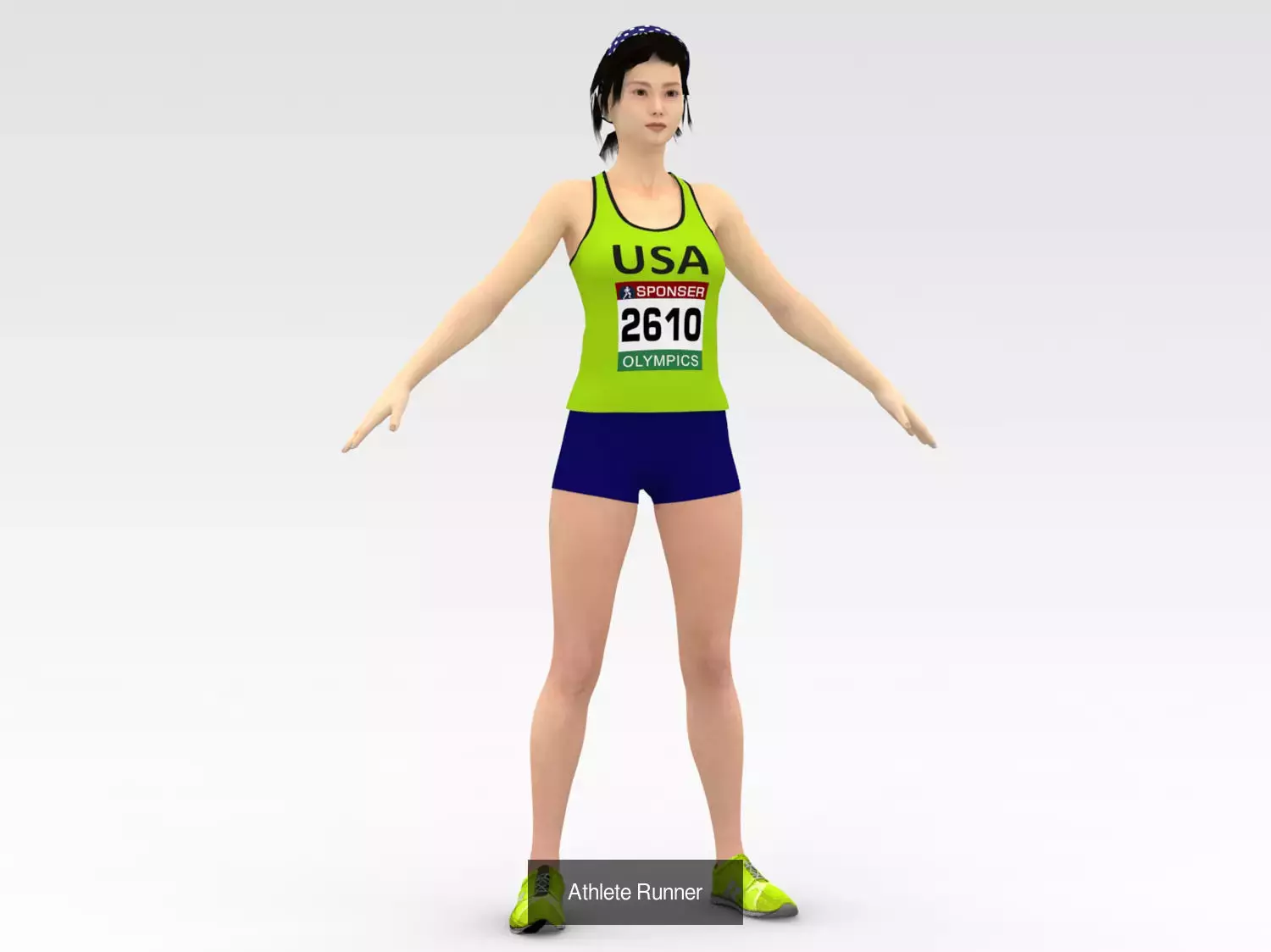 Female Track Athlete collection of 6 Characters _6