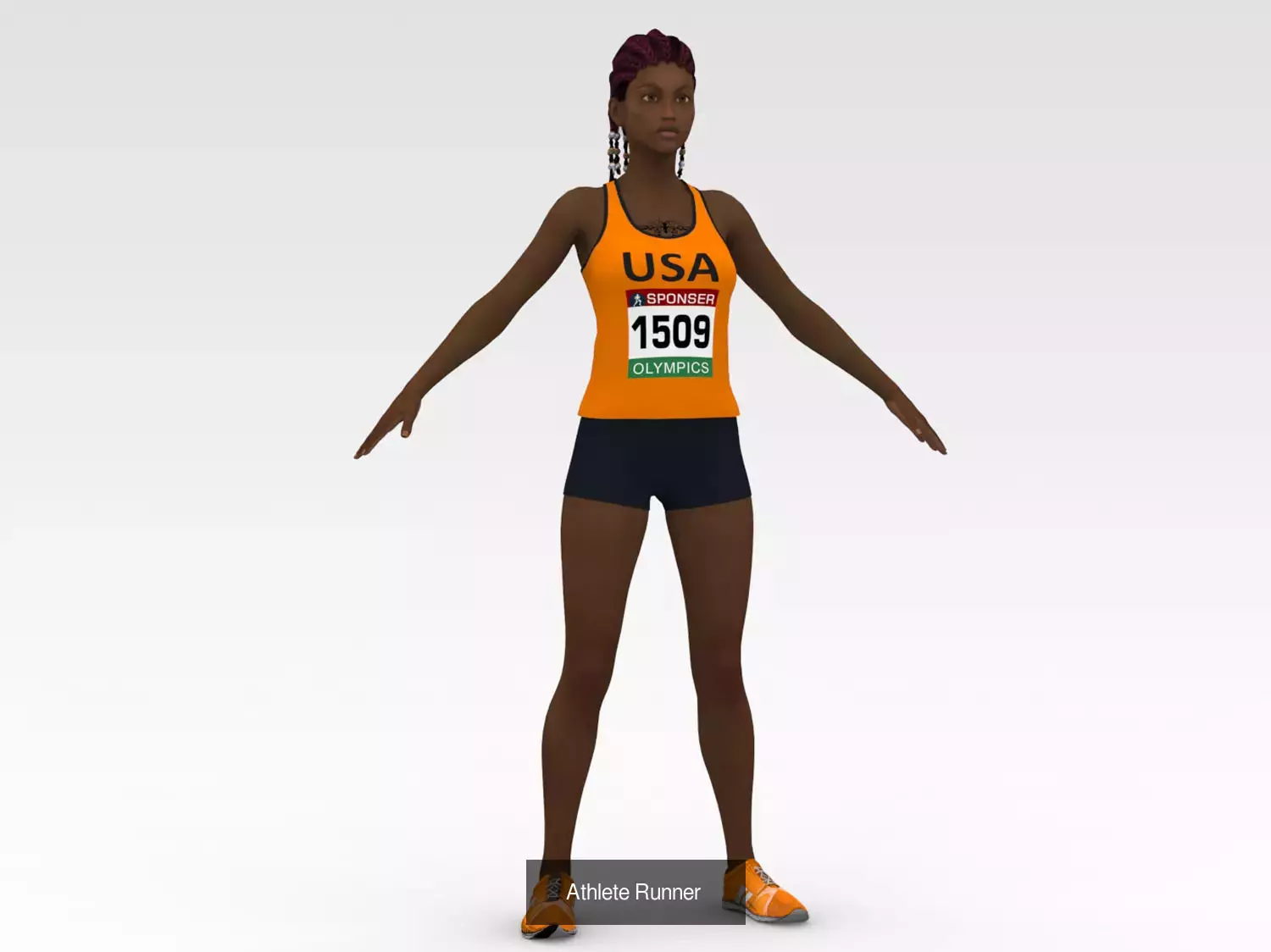 Female Track Athlete collection of 6 Characters _5