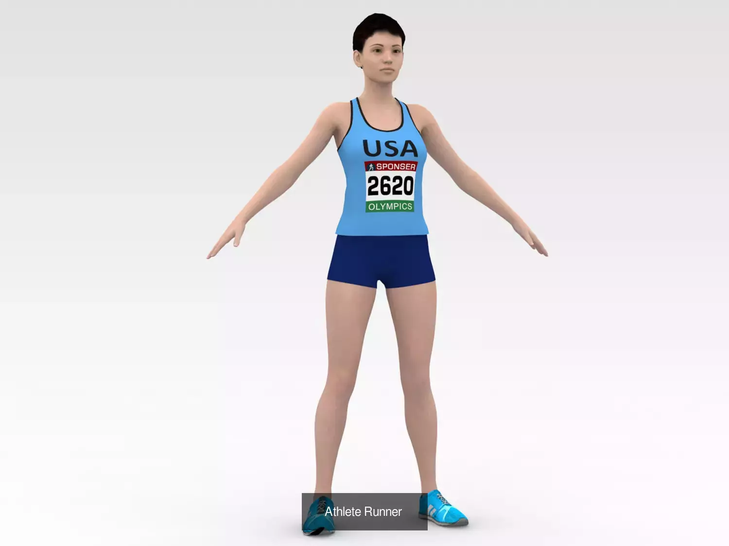 Female Track Athlete collection of 6 Characters _7