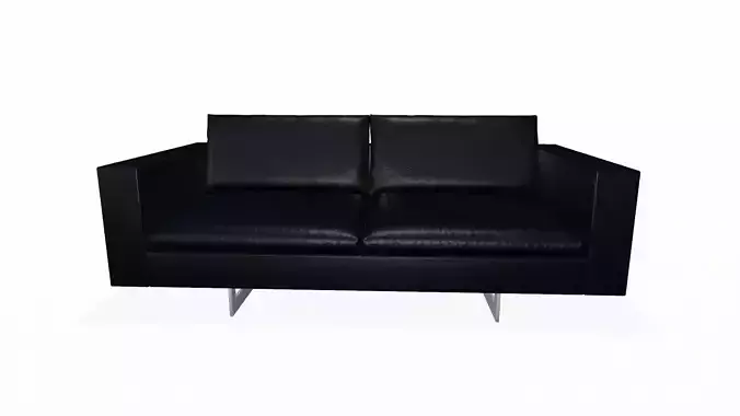 Leather Sofa Black PBR Textured