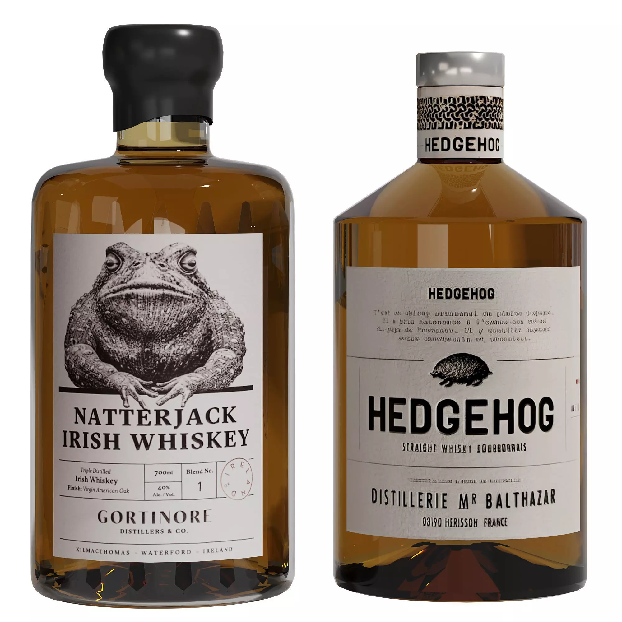 Aesthetic Bottles in Old Style for Shelves in a Bar 3D model_2