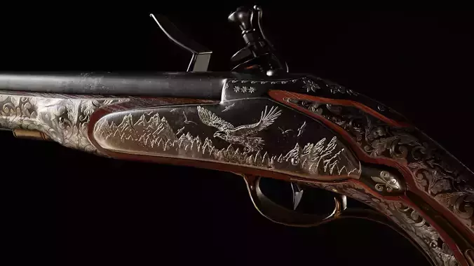 Vintage Gun - Realistic 3D Model Free 3D model