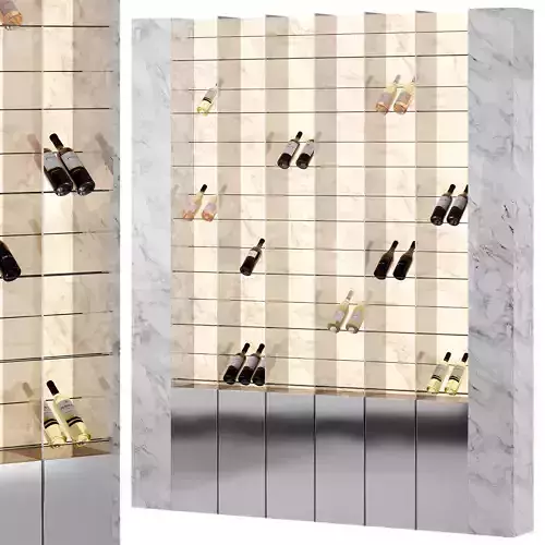 Wine Bar with Marble Backlight Wall for Restaurant