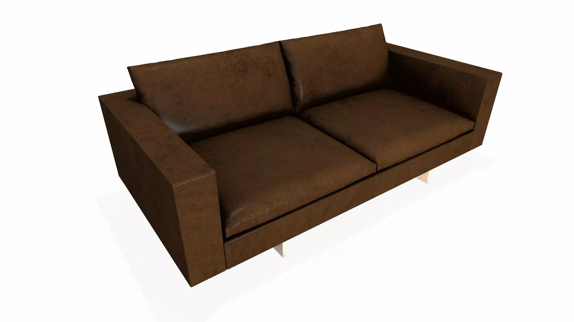 Leather Sofa Brown PBR Textured Low-poly 3D model_3