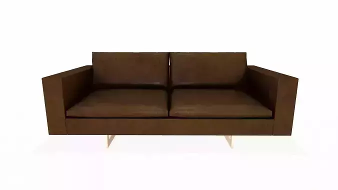 Leather Sofa Brown PBR Textured
