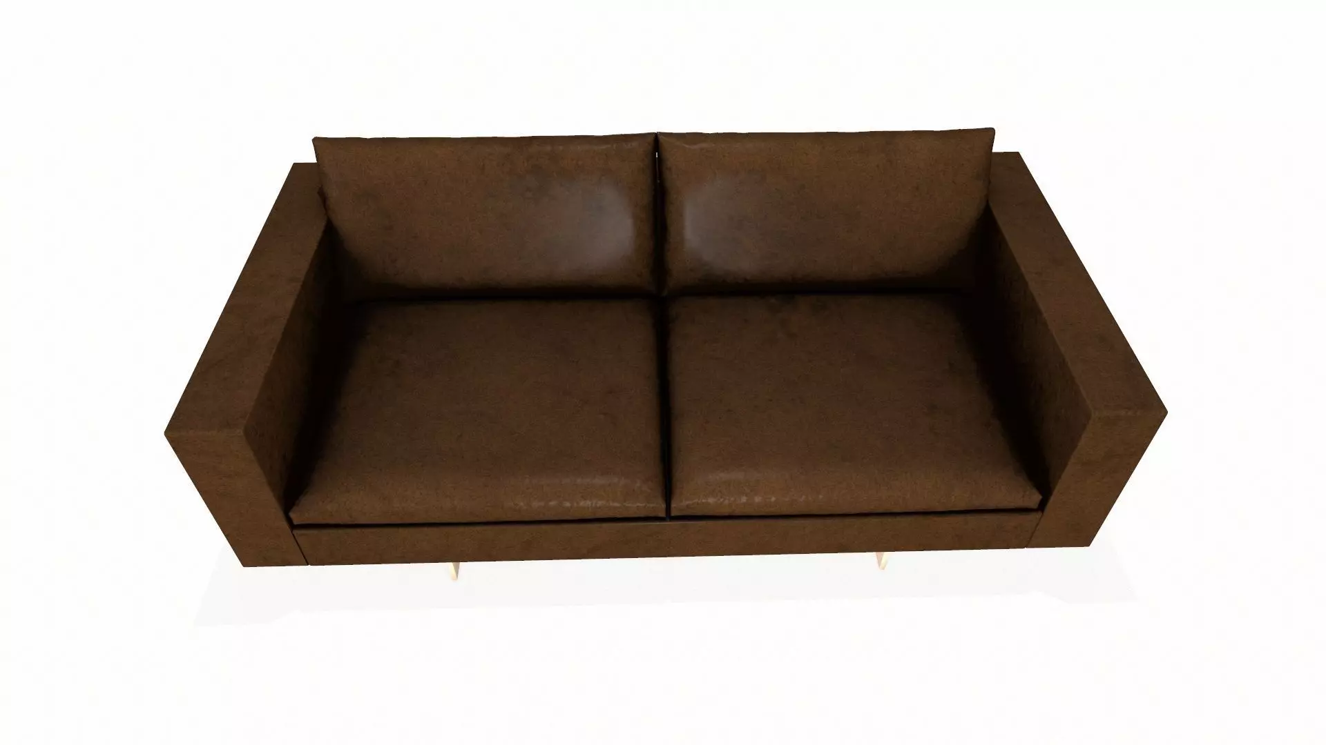 Leather Sofa Brown PBR Textured Low-poly 3D model_4