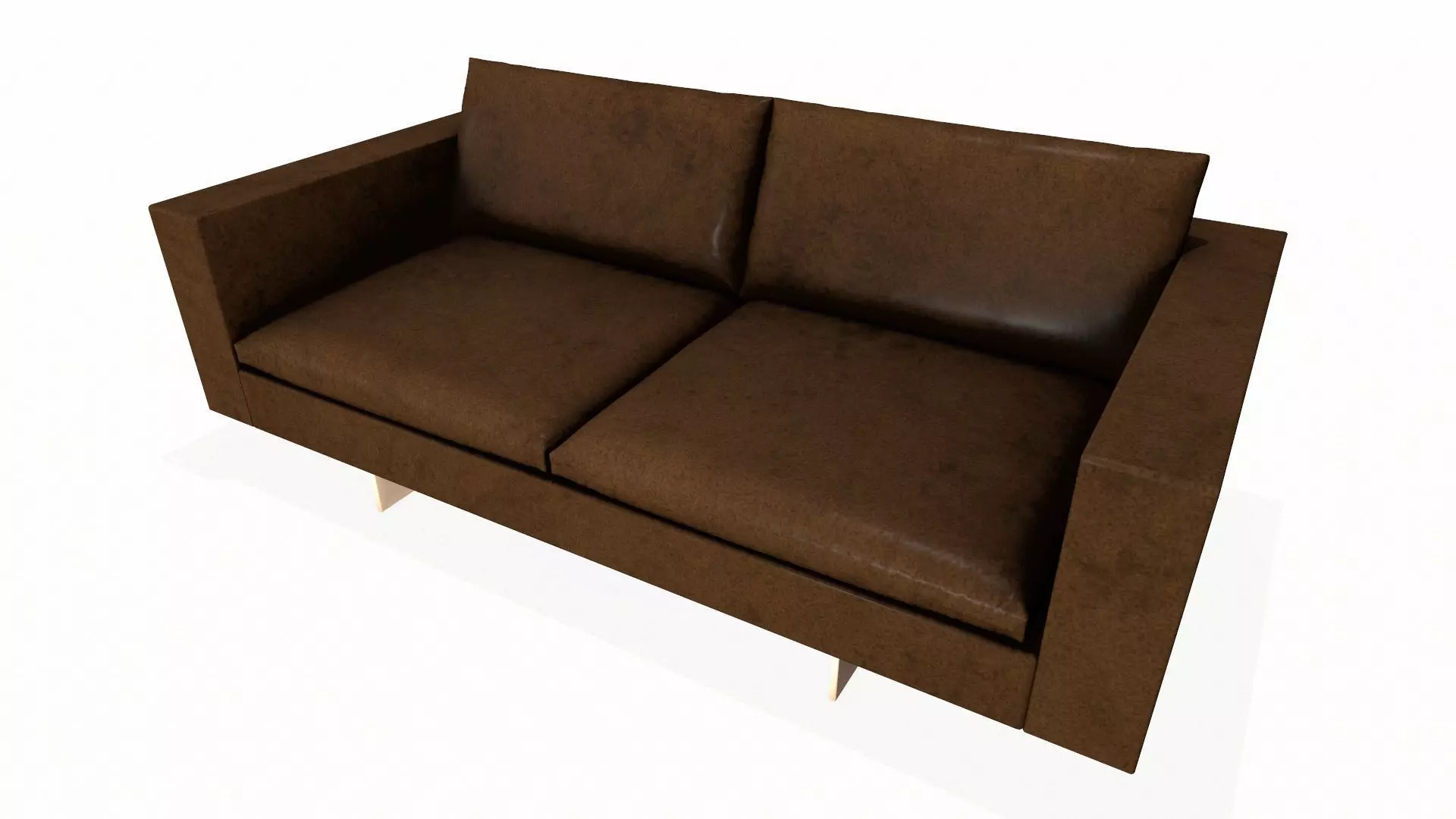 Leather Sofa Brown PBR Textured Low-poly 3D model_5