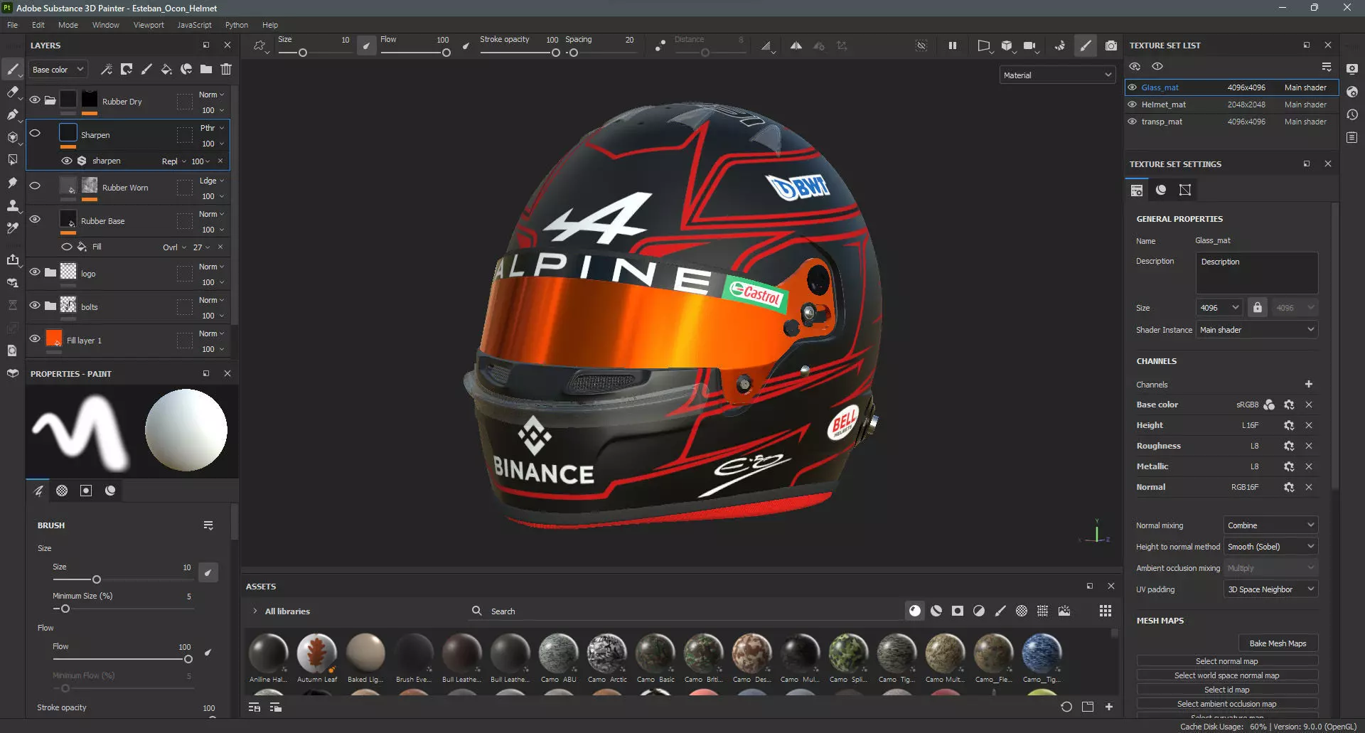 F1 Alpine Helmets 2023 3D model_32