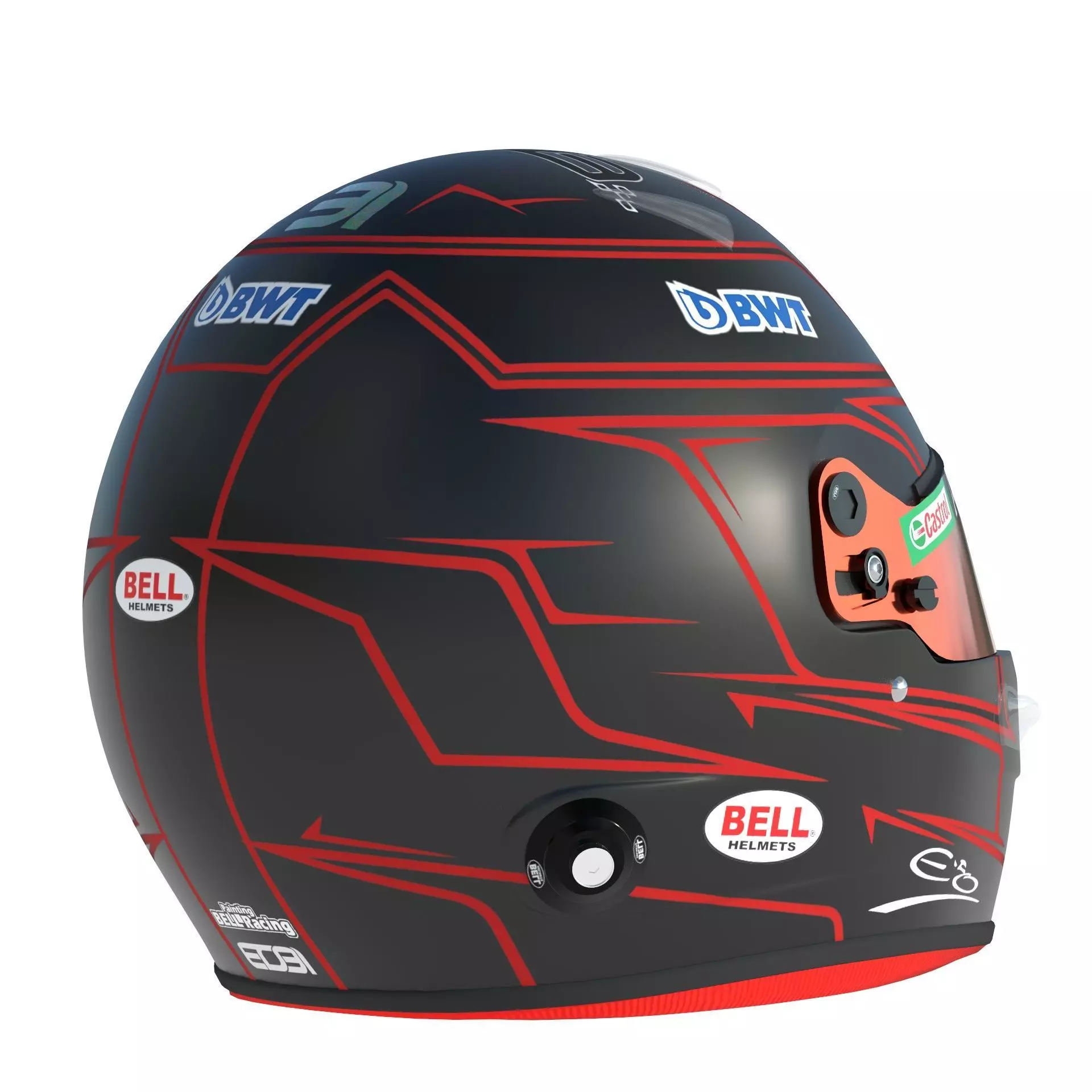 F1 Alpine Helmets 2023 3D model_23