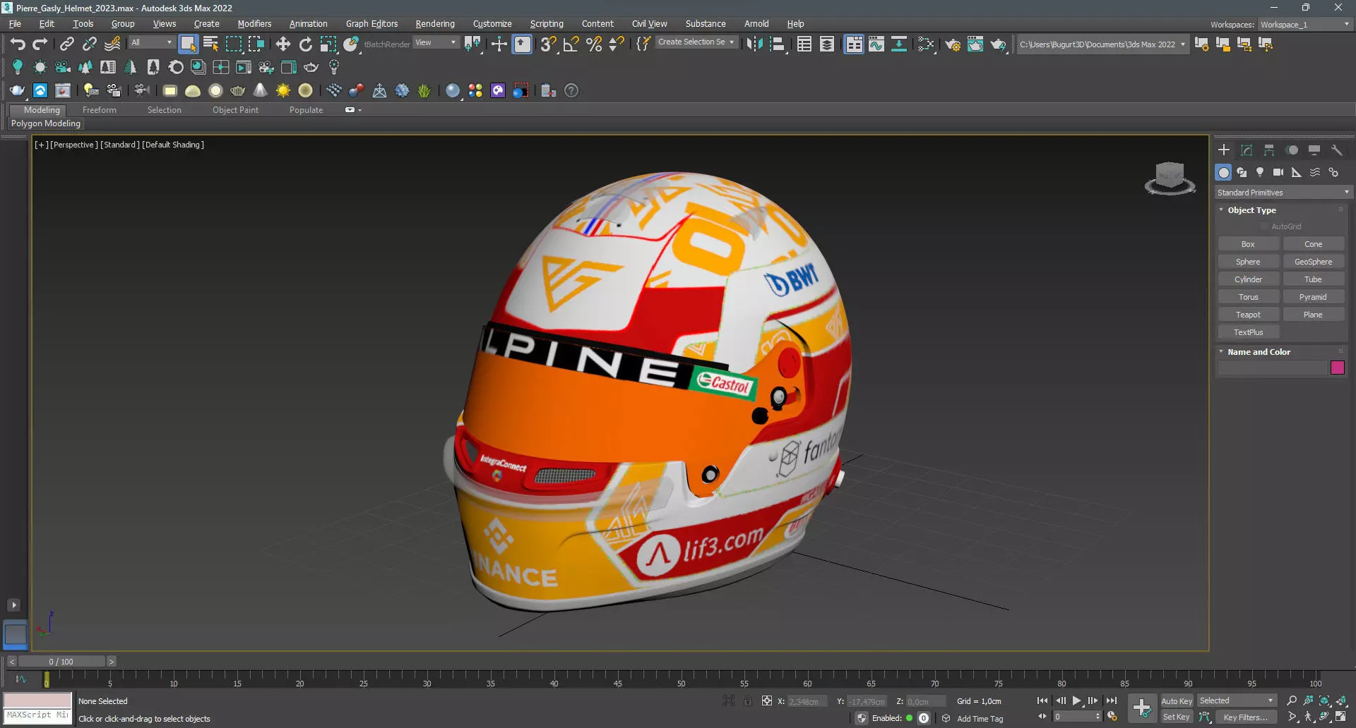 F1 Alpine Helmets 2023 3D model_14