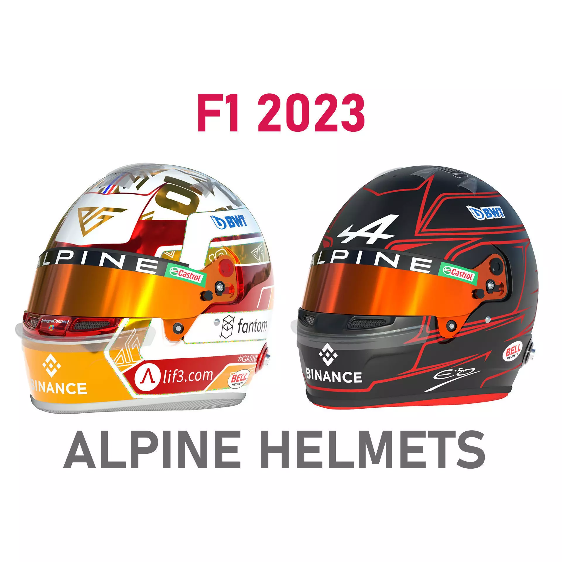 F1 Alpine Helmets 2023 3D model_0