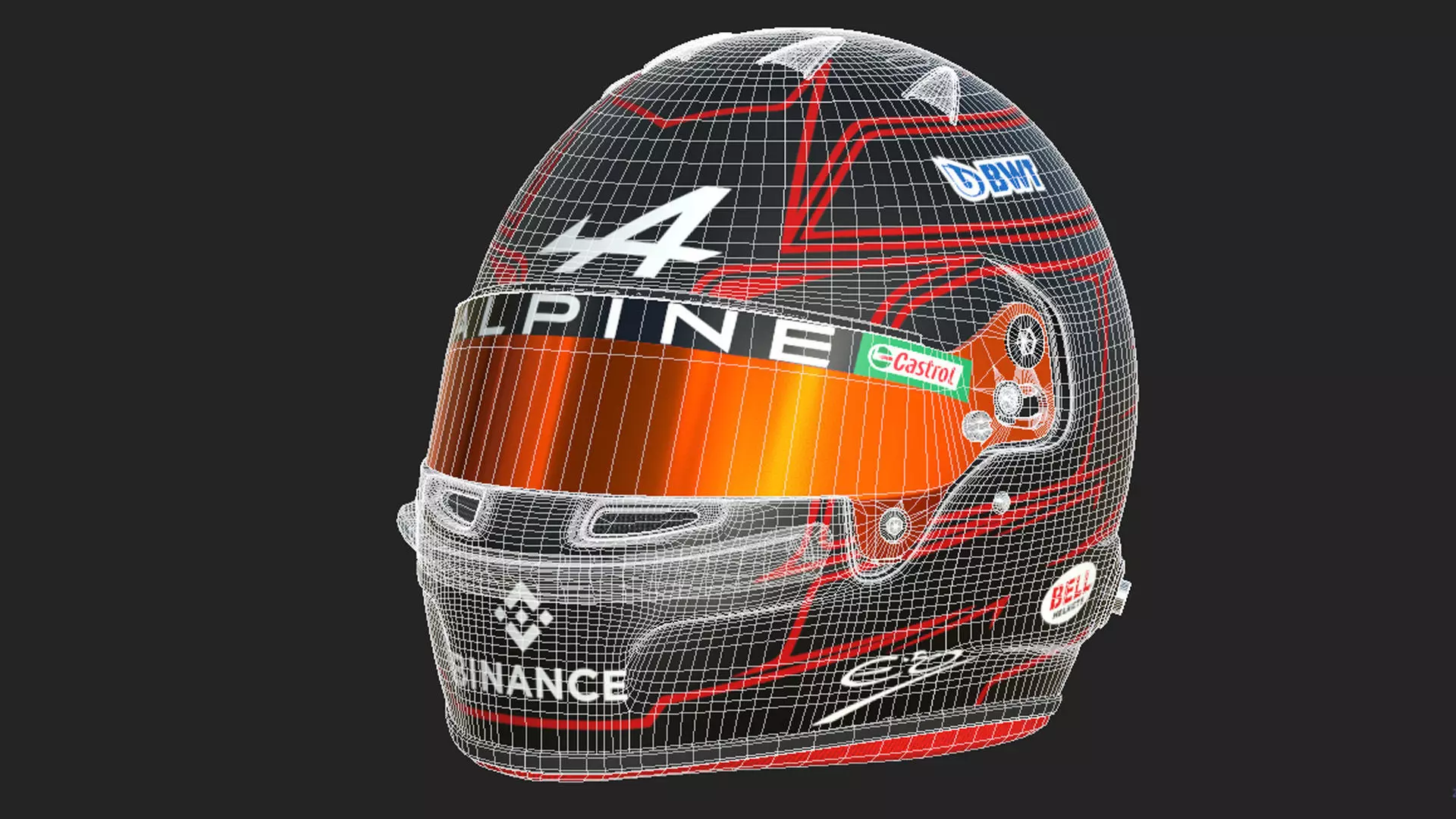 F1 Alpine Helmets 2023 3D model_33