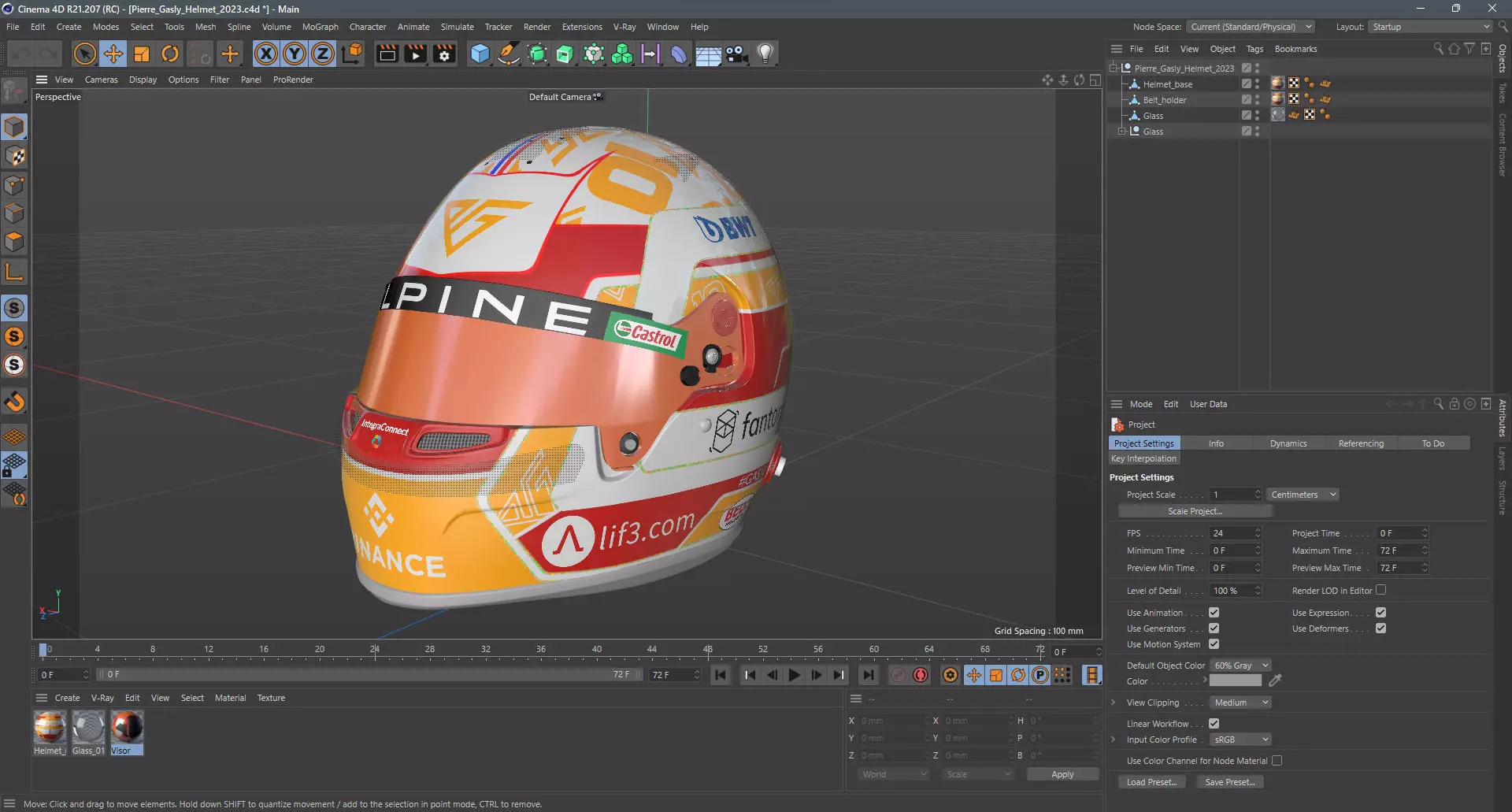 F1 Alpine Helmets 2023 3D model_13