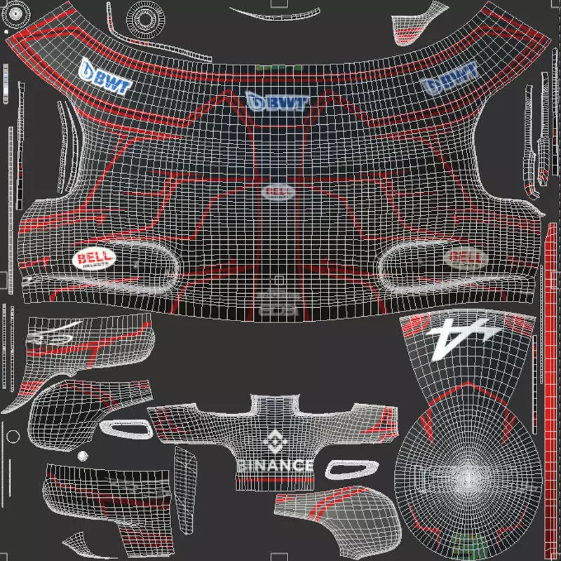 F1 Alpine Helmets 2023 3D model_35