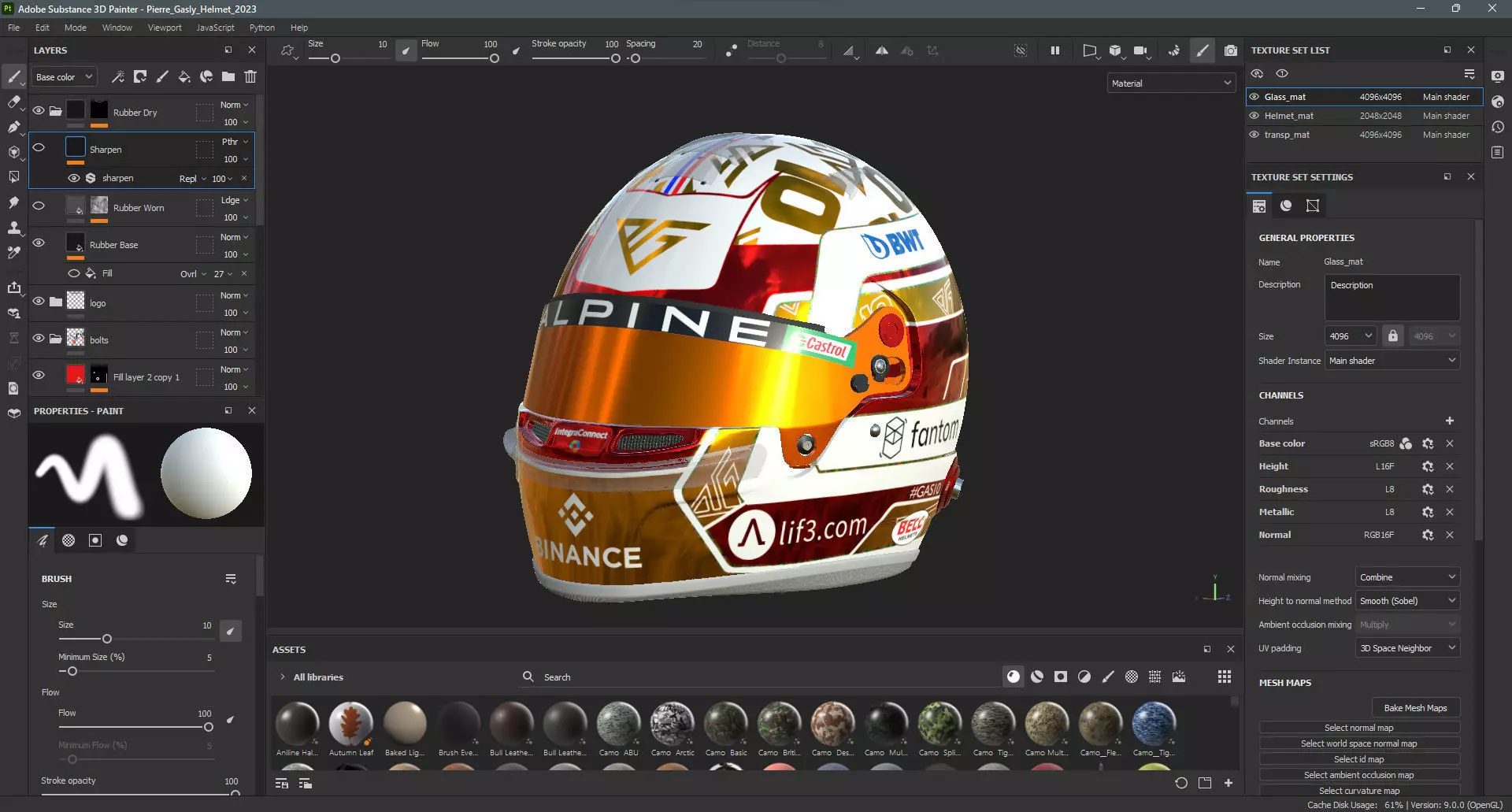 F1 Alpine Helmets 2023 3D model_15