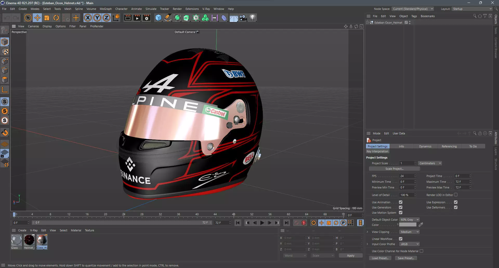 F1 Alpine Helmets 2023 3D model_30