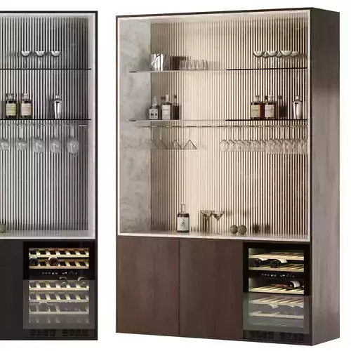 Home Wooden Bar with Wine Storage by ScandiFrost