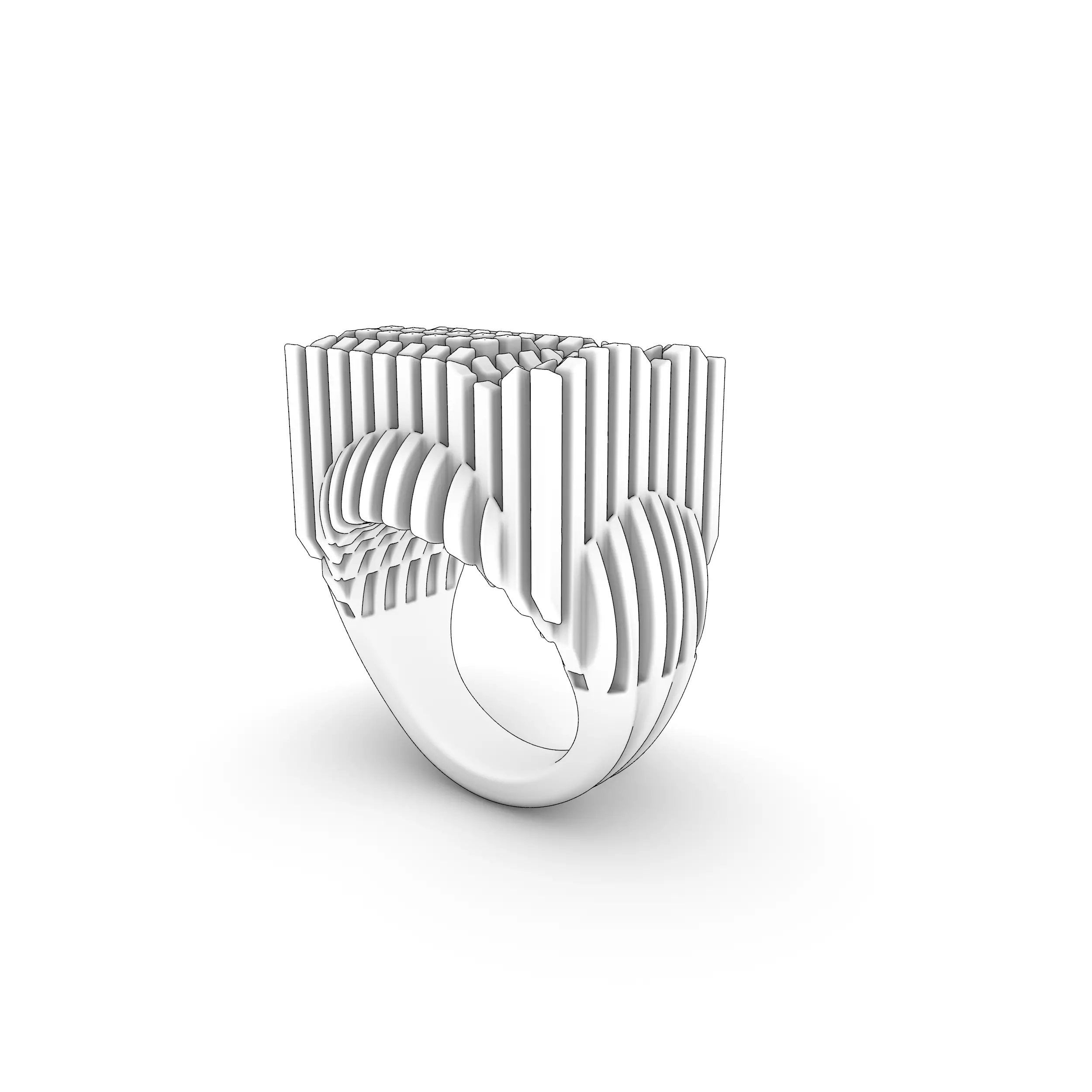 Modern Ring Architecture Inspired 3D print model_0