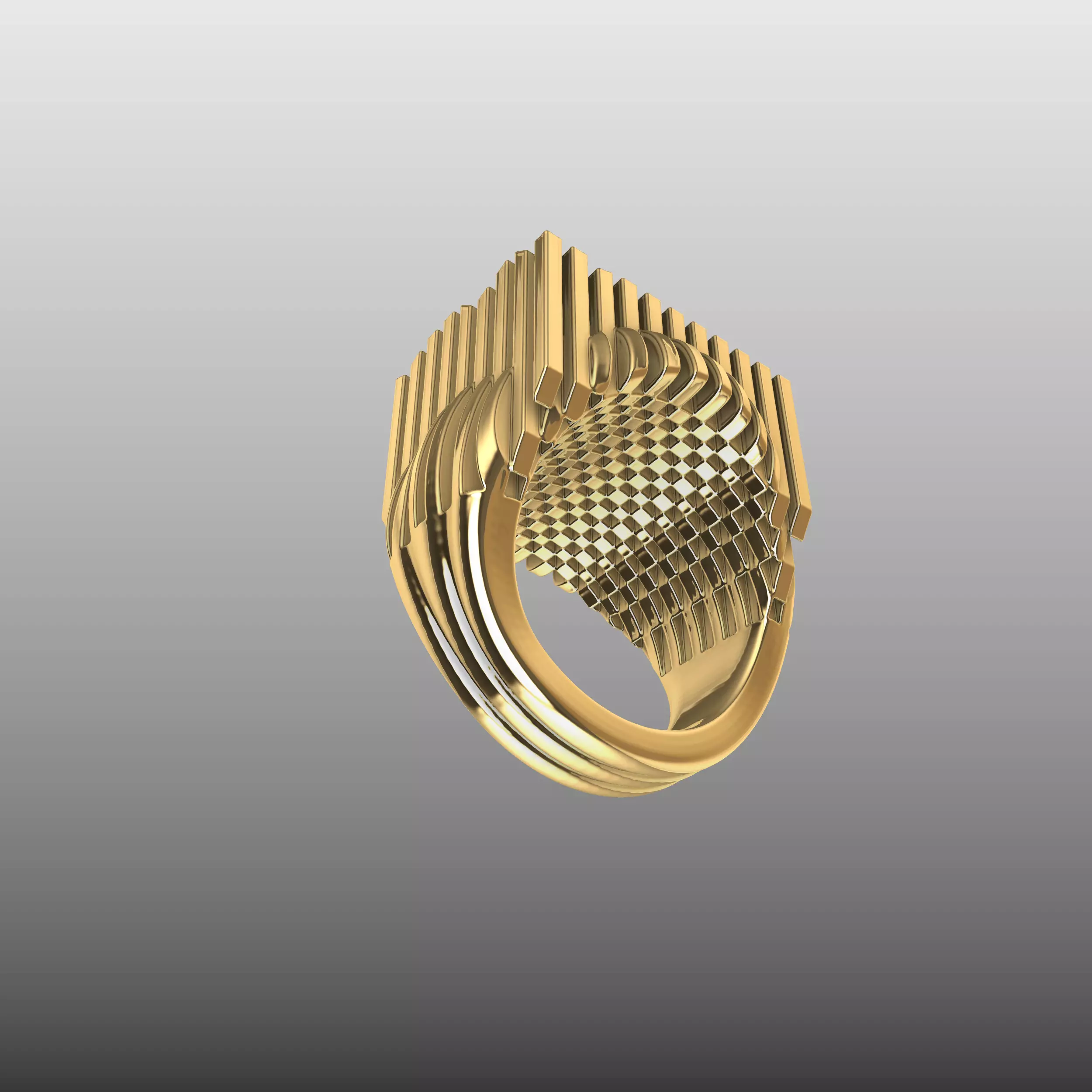 Modern Ring Architecture Inspired 3D print model_9