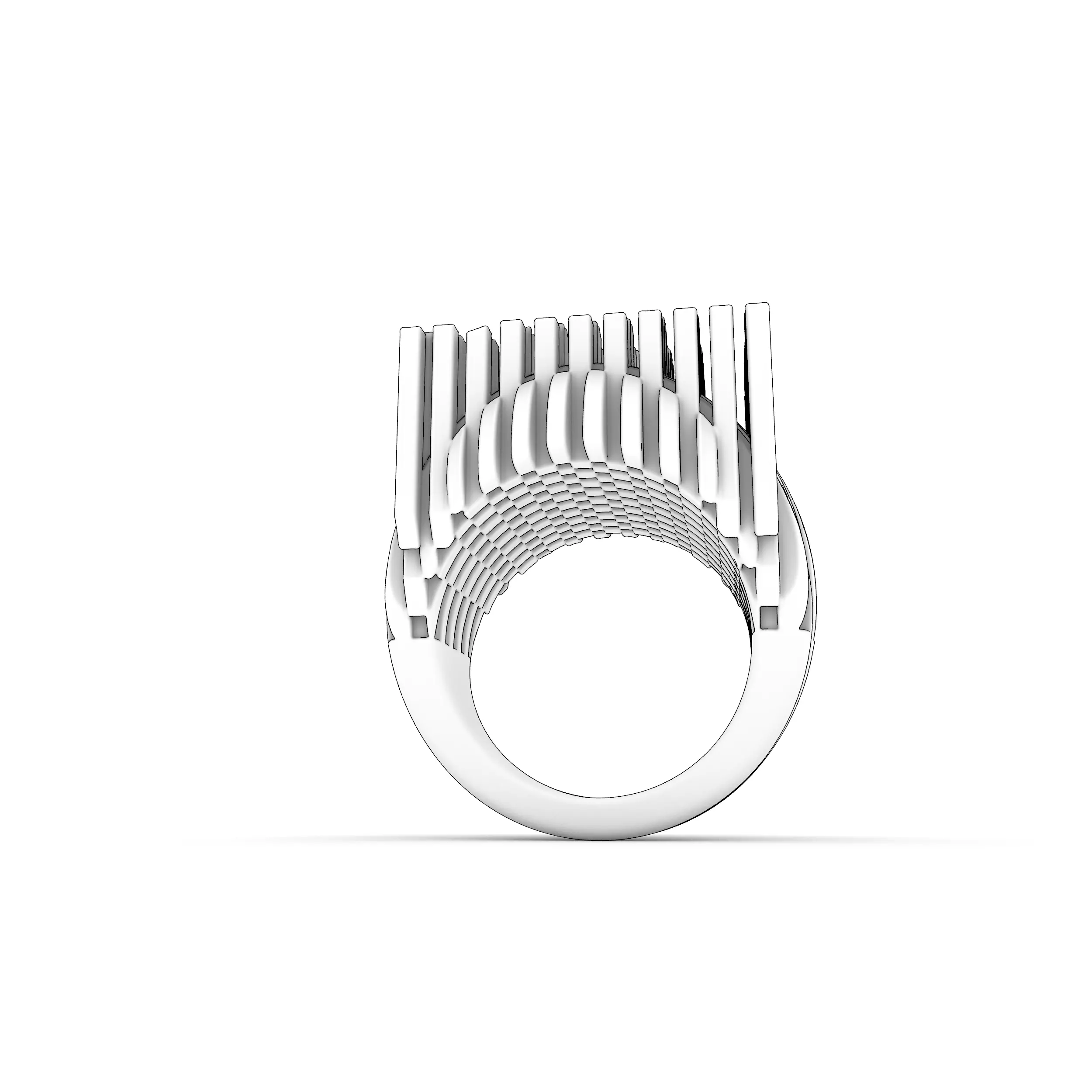 Modern Ring Architecture Inspired 3D print model_2