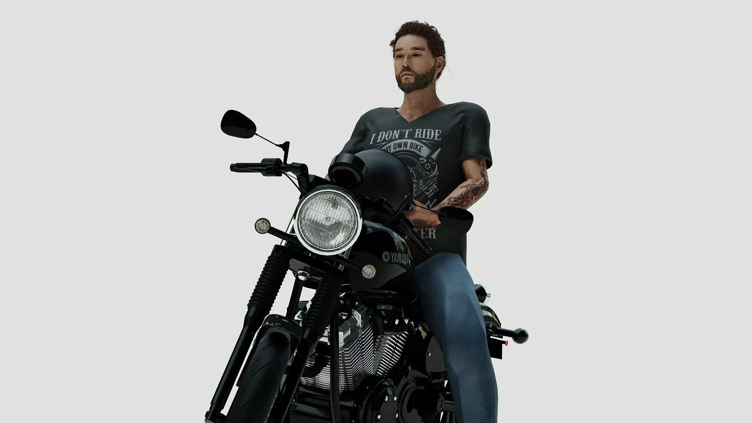 Biker Male Pose Rigged 3d Character Model 3D model