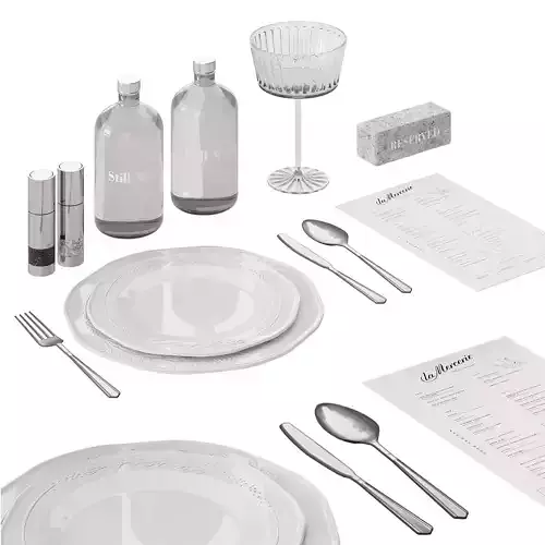 Restaurant Tableware Grey and White