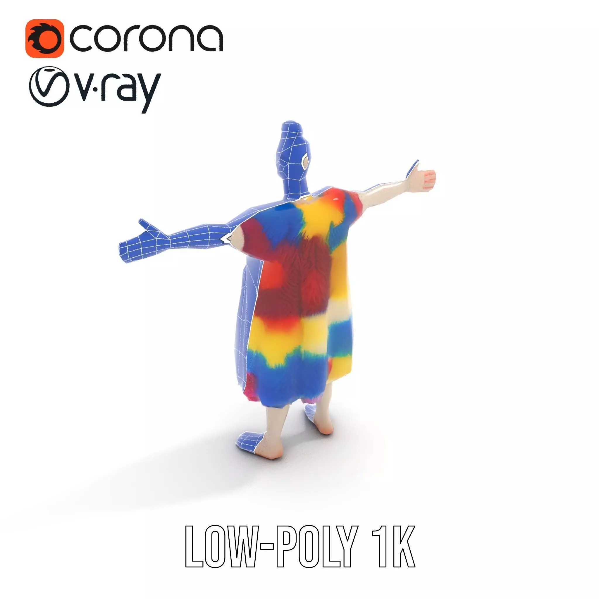 Colorful Cartoon Character Outfit Model Pack Low-poly 3D model_12