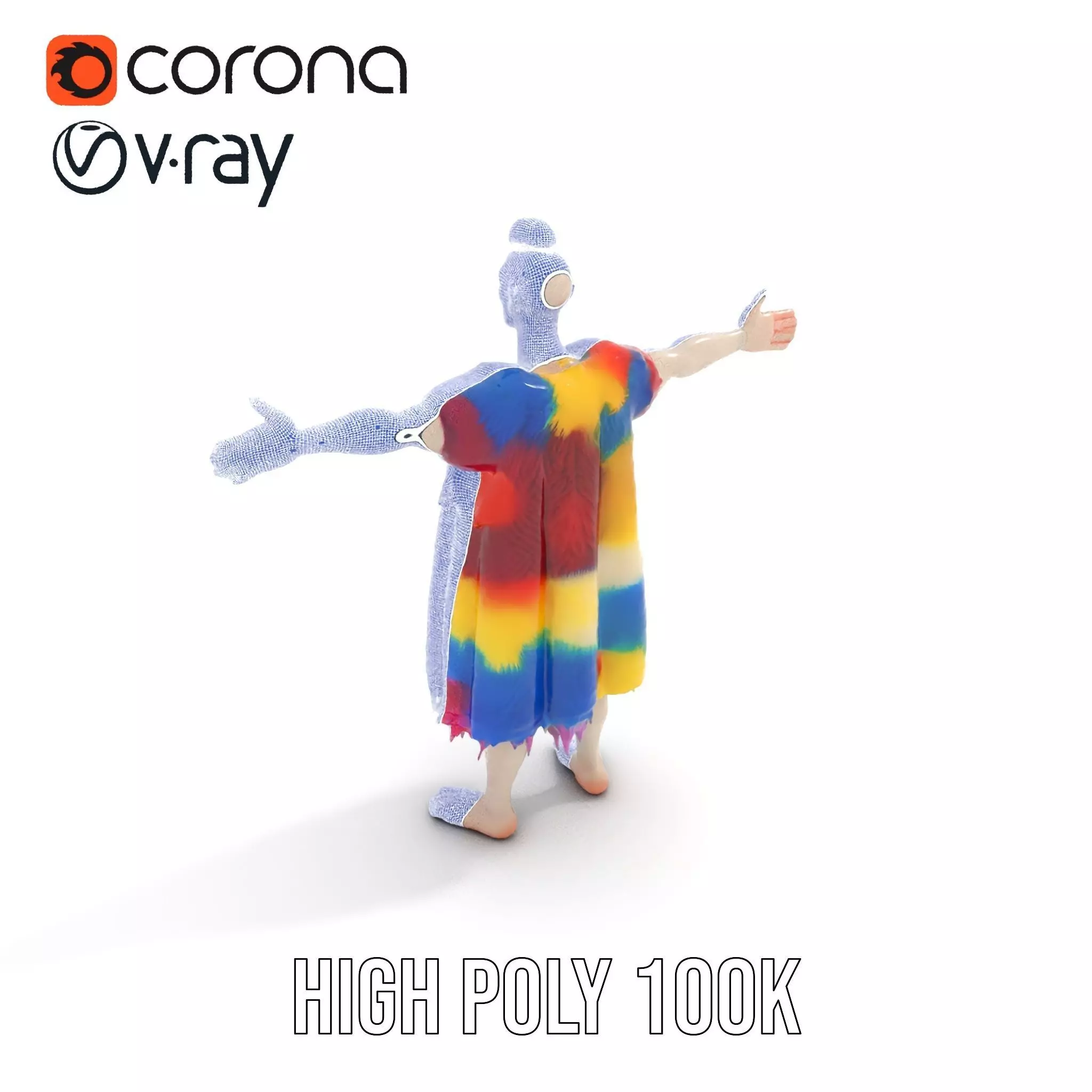 Colorful Cartoon Character Outfit Model Pack Low-poly 3D model_15