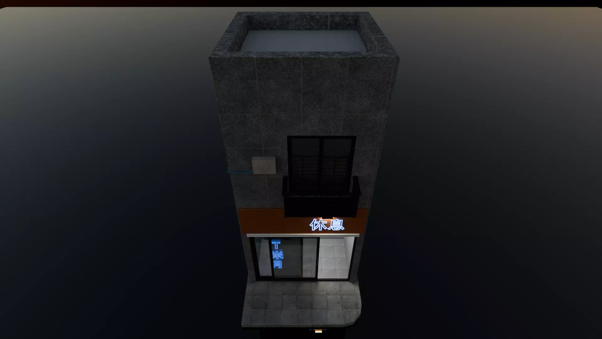 Japanese futuristic minimalist house 3D game ready Low-poly 3D model_6