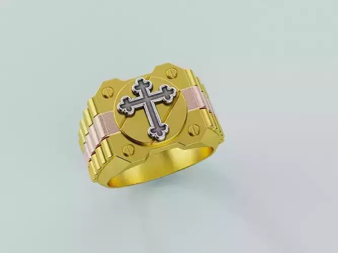 Cross Signet Ring  - Anillo Sello Cruz