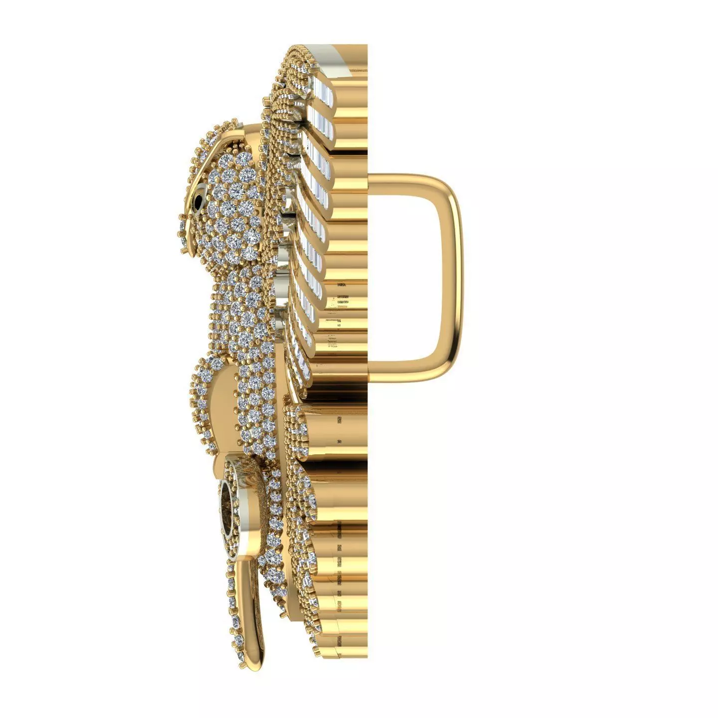 owl pendant 3D print model 3D print model_4