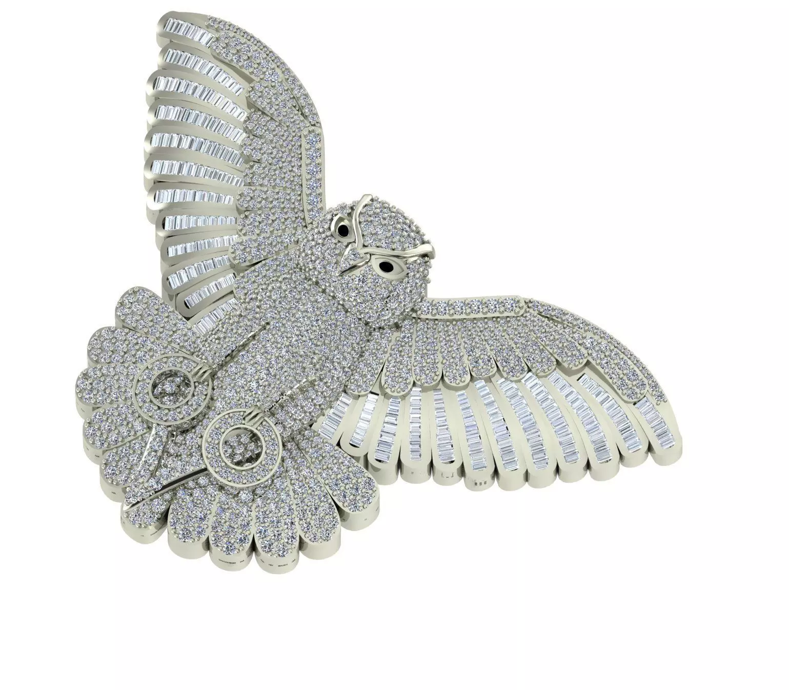 owl pendant 3D print model 3D print model_3