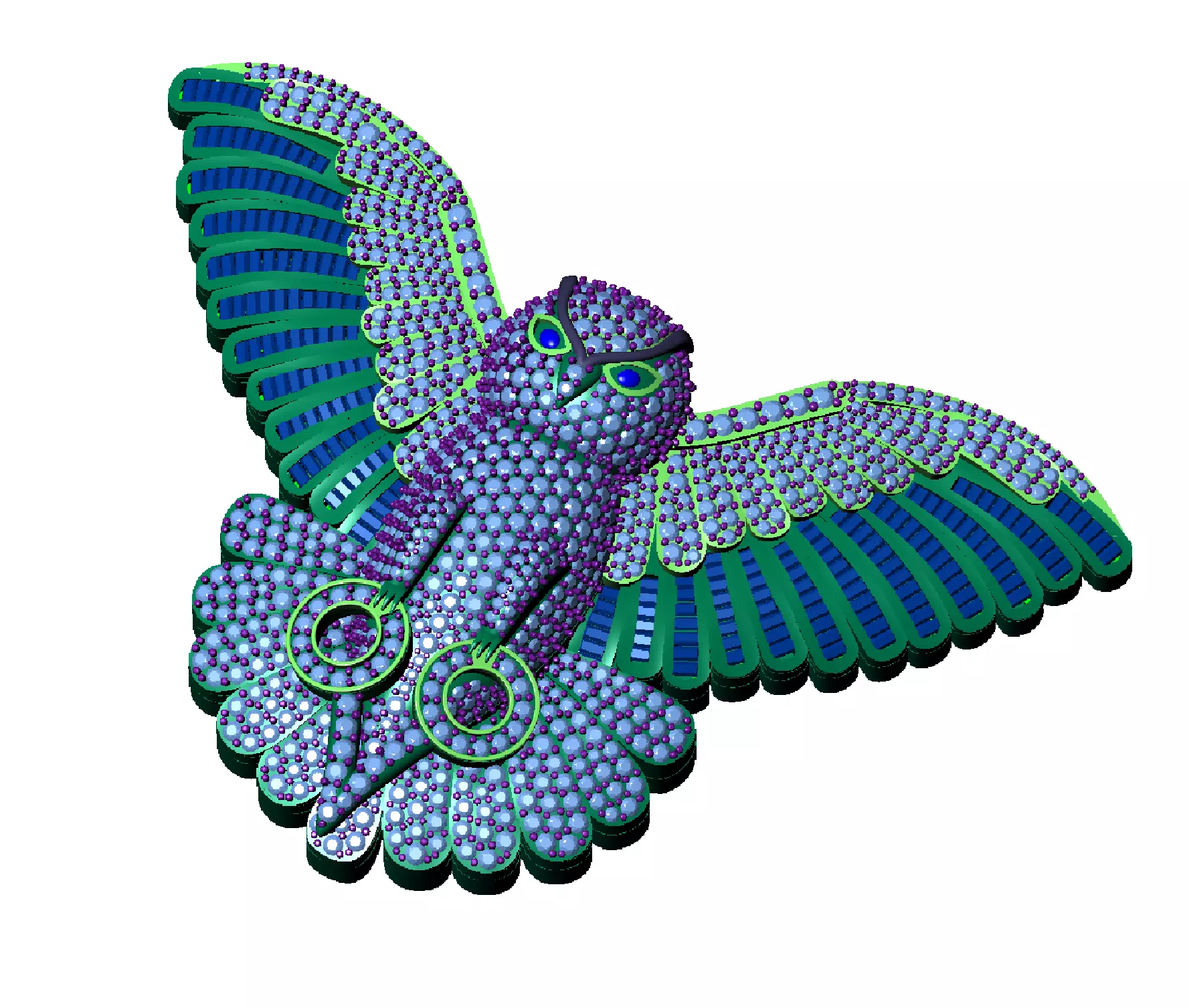 owl pendant 3D print model 3D print model_7