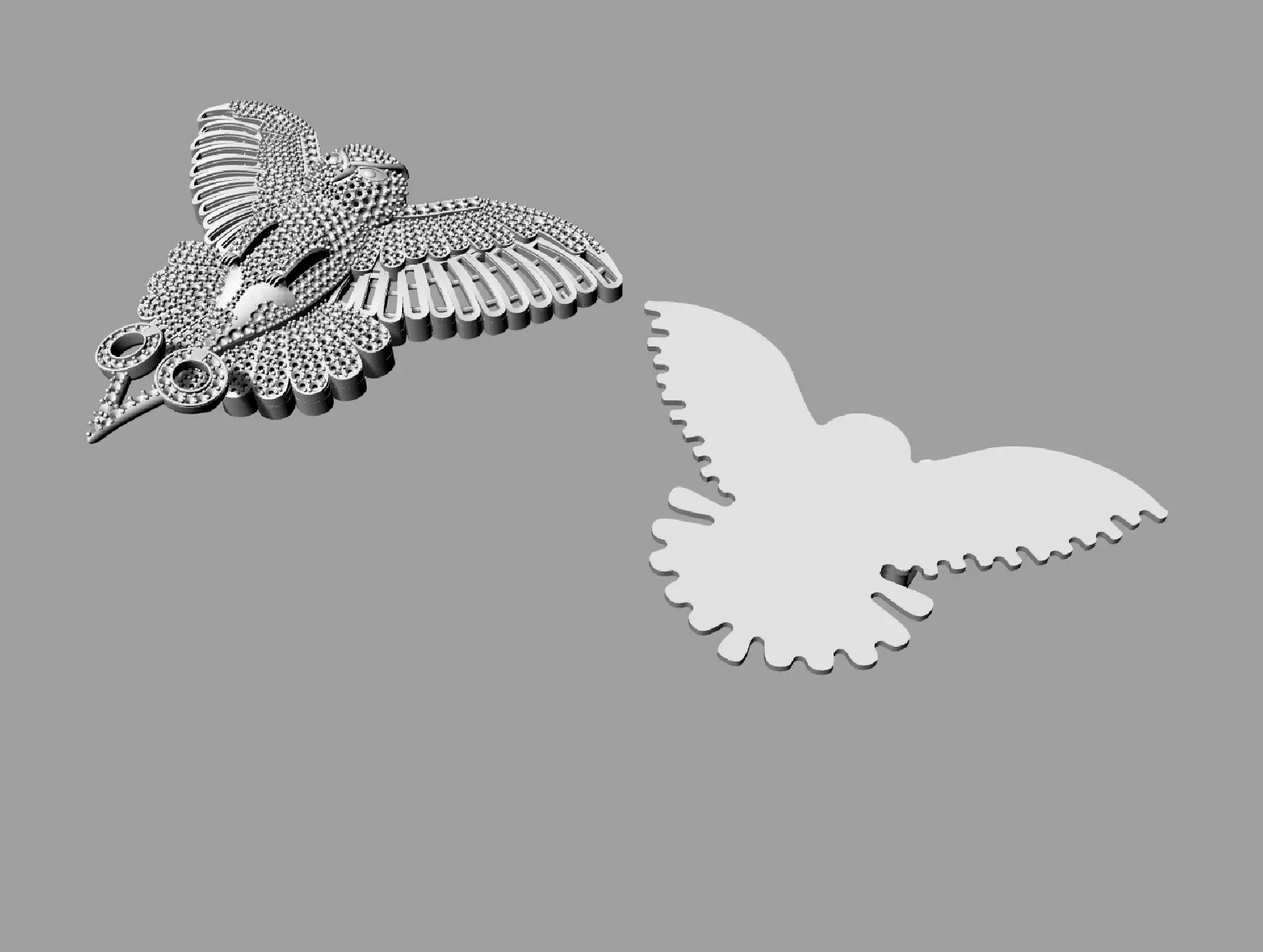 owl pendant 3D print model 3D print model_10