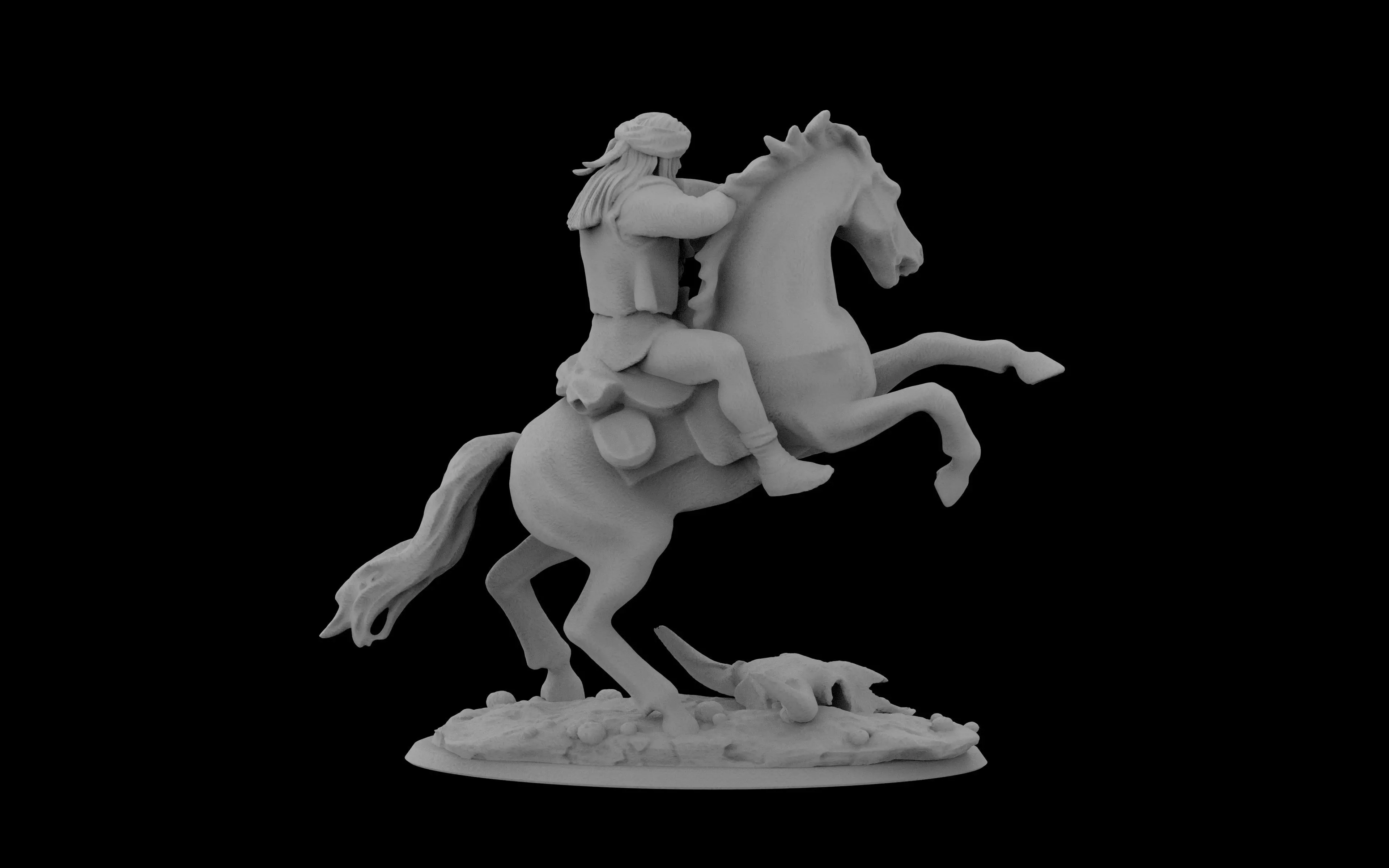 Apache Shooter on Horse  3D print model_1