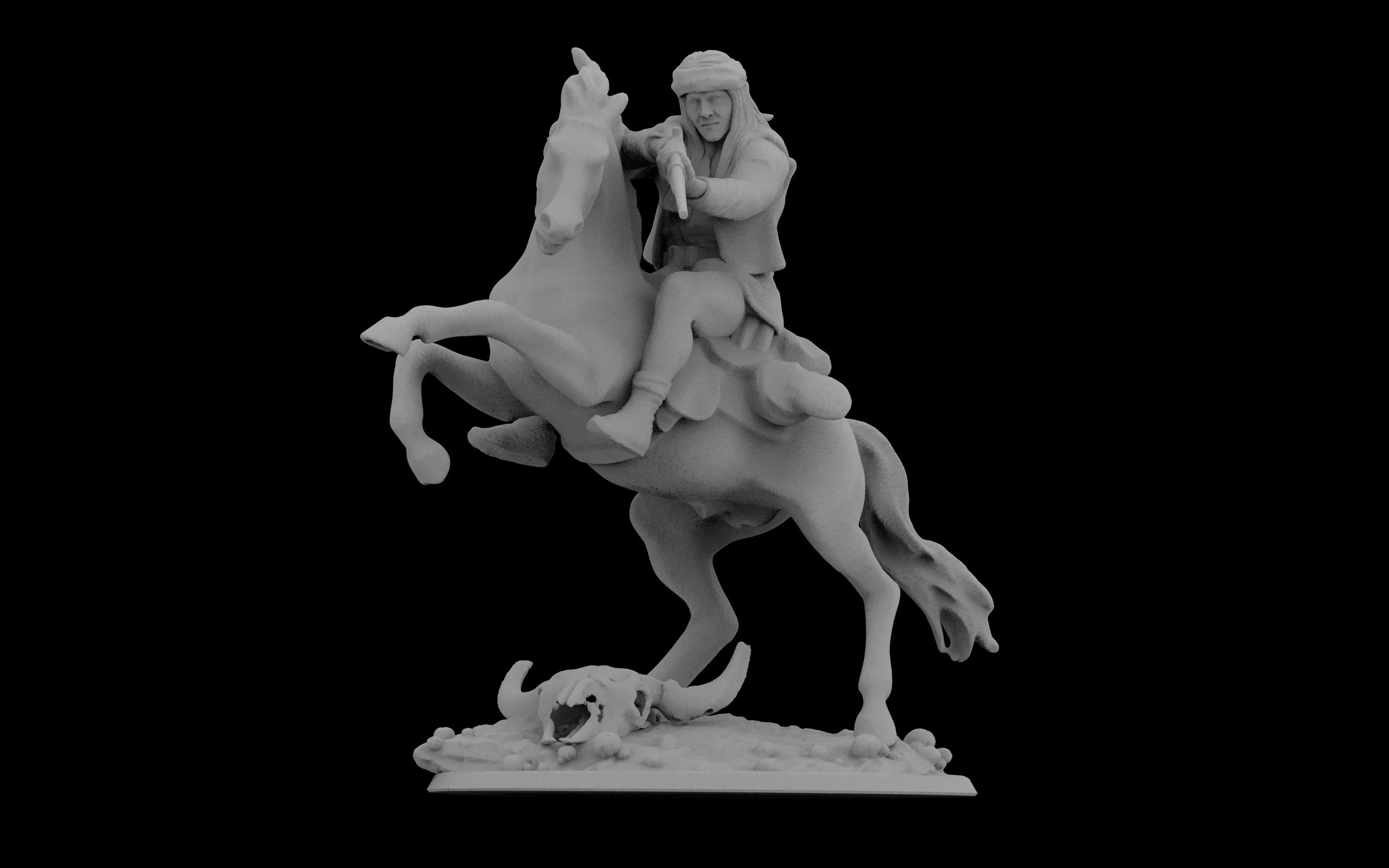 Apache Shooter on Horse  3D print model_2