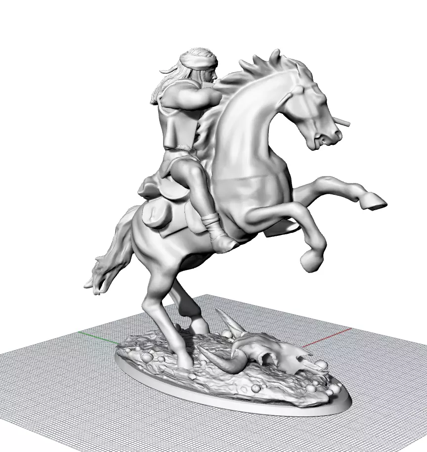 Apache Shooter on Horse  3D print model_4