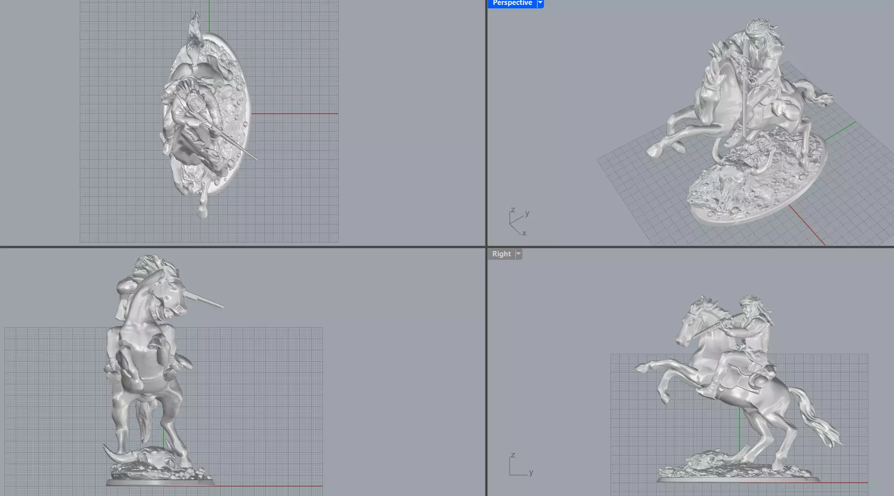 Apache Shooter on Horse  3D print model_6