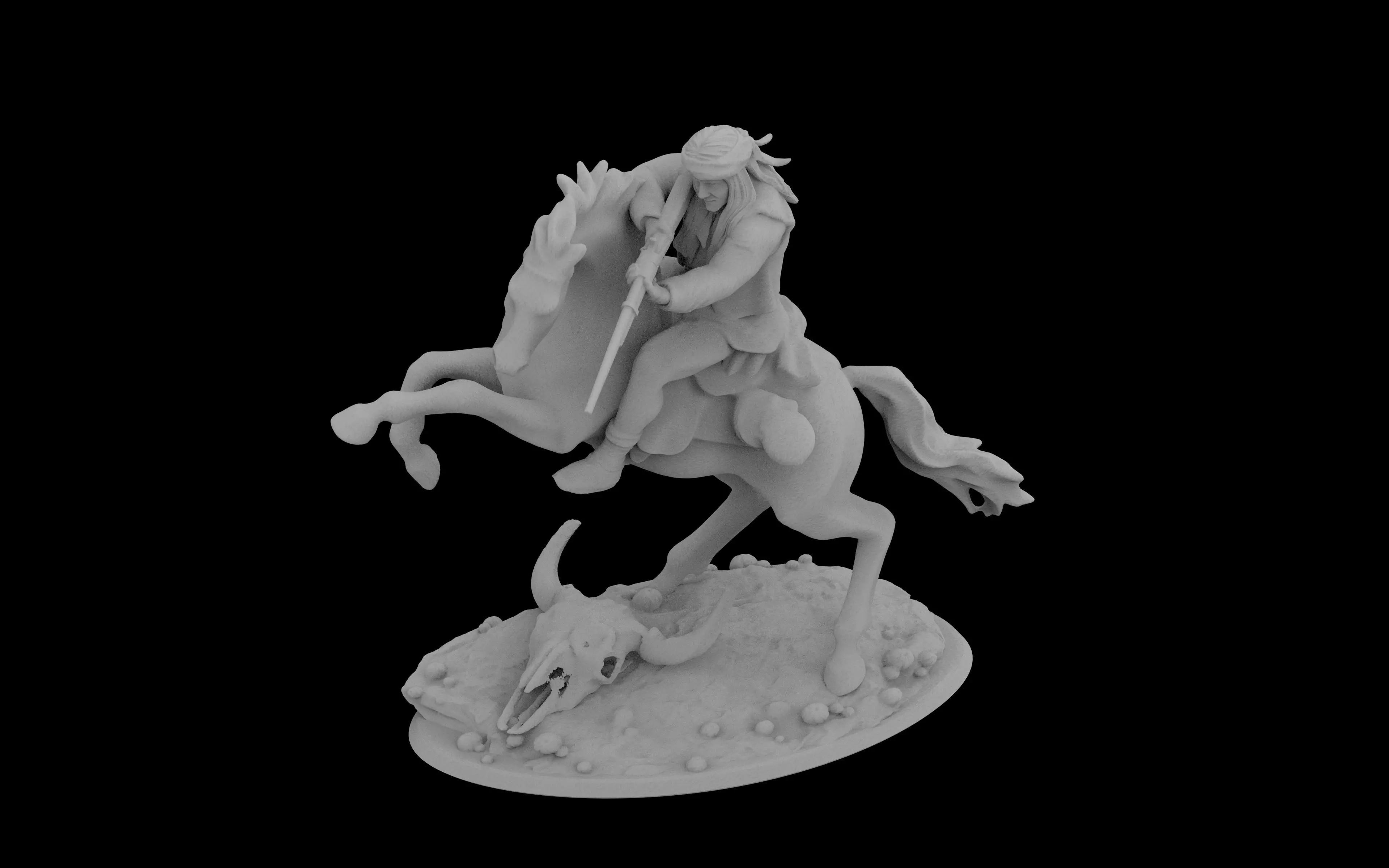Apache Shooter on Horse  3D print model_0