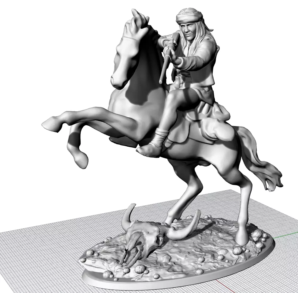 Apache Shooter on Horse  3D print model_3